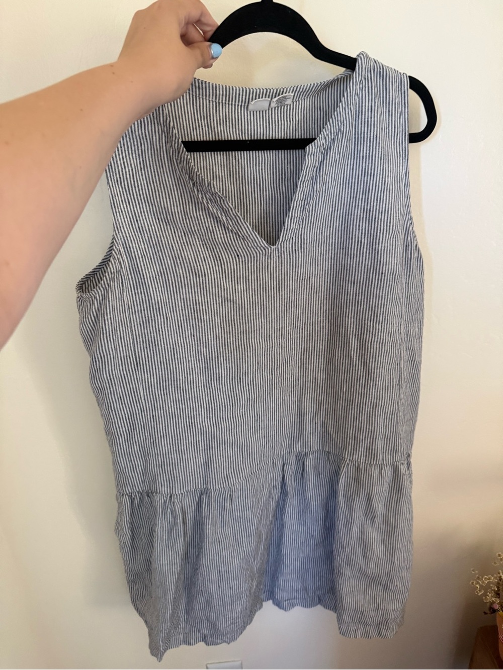 Dropped waist linen mini dress
